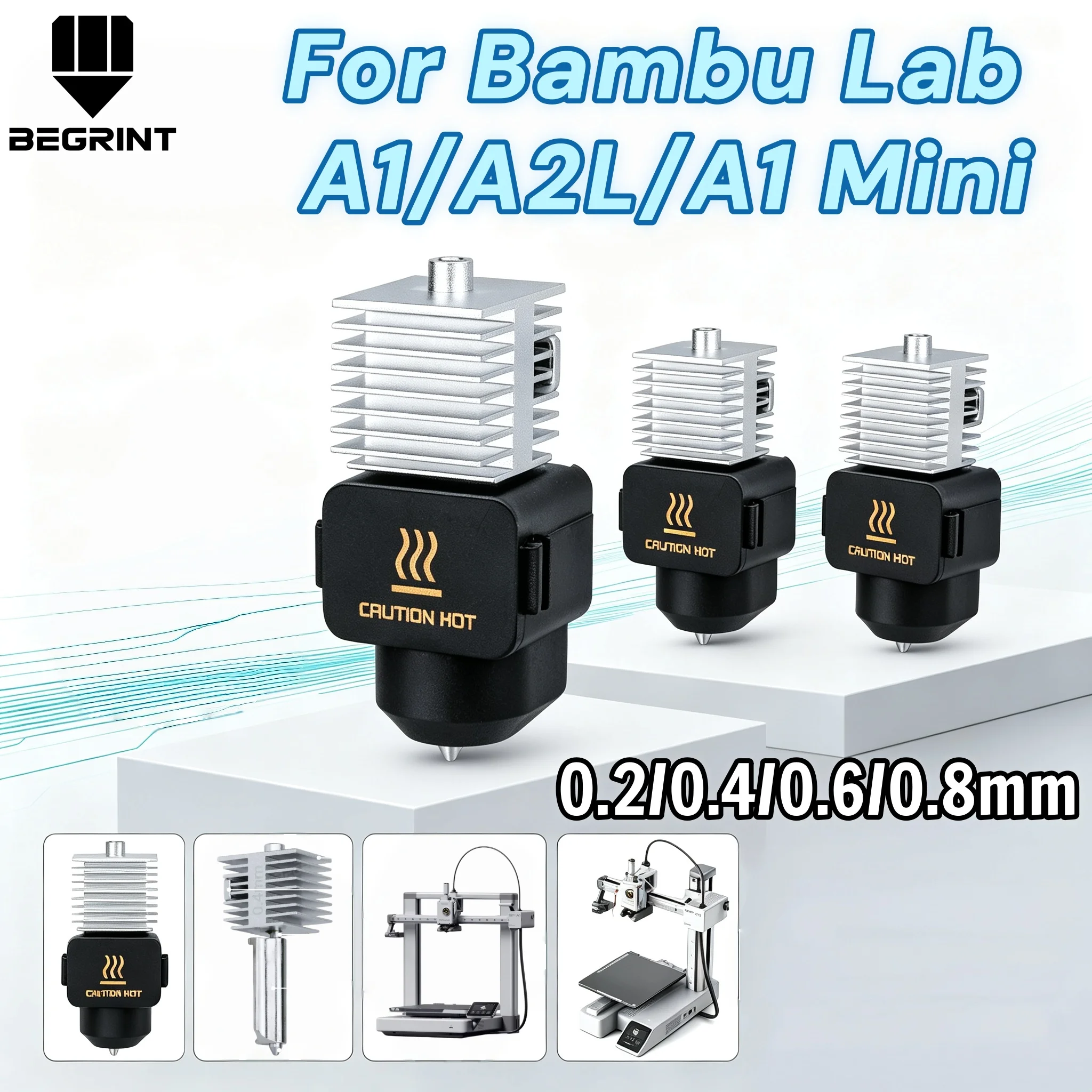 For Bambu Lab A1/A2L/A1 Mini High Precision Wear Resistant Integrated Steel Hotend Nozzle Kit 3D Printer Upgrade Accessories