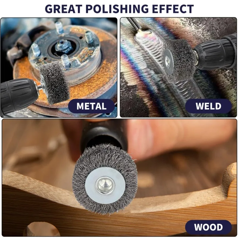 Wire Brush Wheel High Hardness Stainless Steel Polishing Rotary Tool For Rust Removal Grinding Deburring Polishing Grinder Tools
