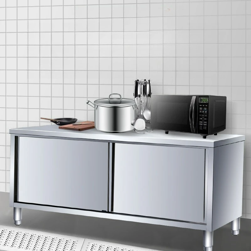 LTT stainless steel work cabinet sliding door double pass cabinet kitchen drawer commercial thickening