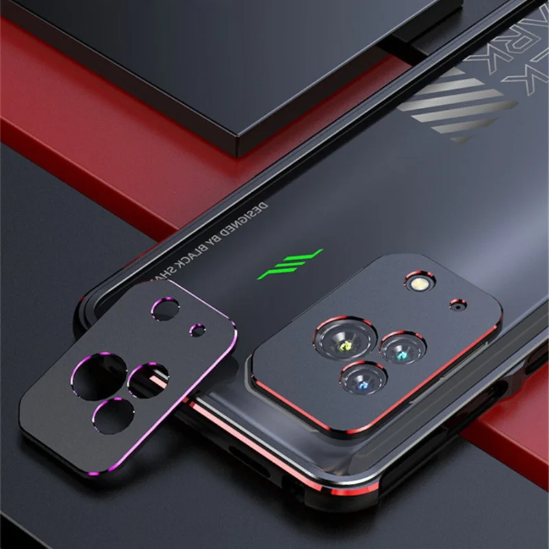 Aluminum Metal Bumper for Black Shark 5 Pro, Aurora Dual Color Border, Bumper for Blackshark 5RS 5Pro Cover Case