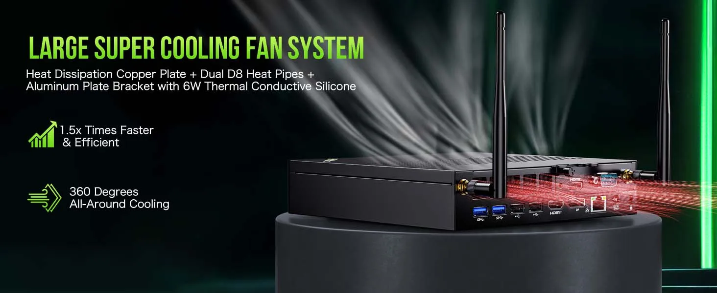 GMKtec K10 Mini PC Workstation Intel Core i9-13900HK DDR5 5200MT/s 3*M.2 SSD NVMe Rich Interface 8*USB WiFi6 BT5.2 Office PC