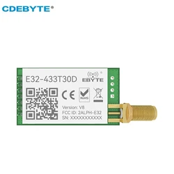 LoRa 433MHz UART IoT Long Range Wireless Transceiver Transmitter Receiver EBYTE E32-433T30D V8 Module 1W SMA Antenna
