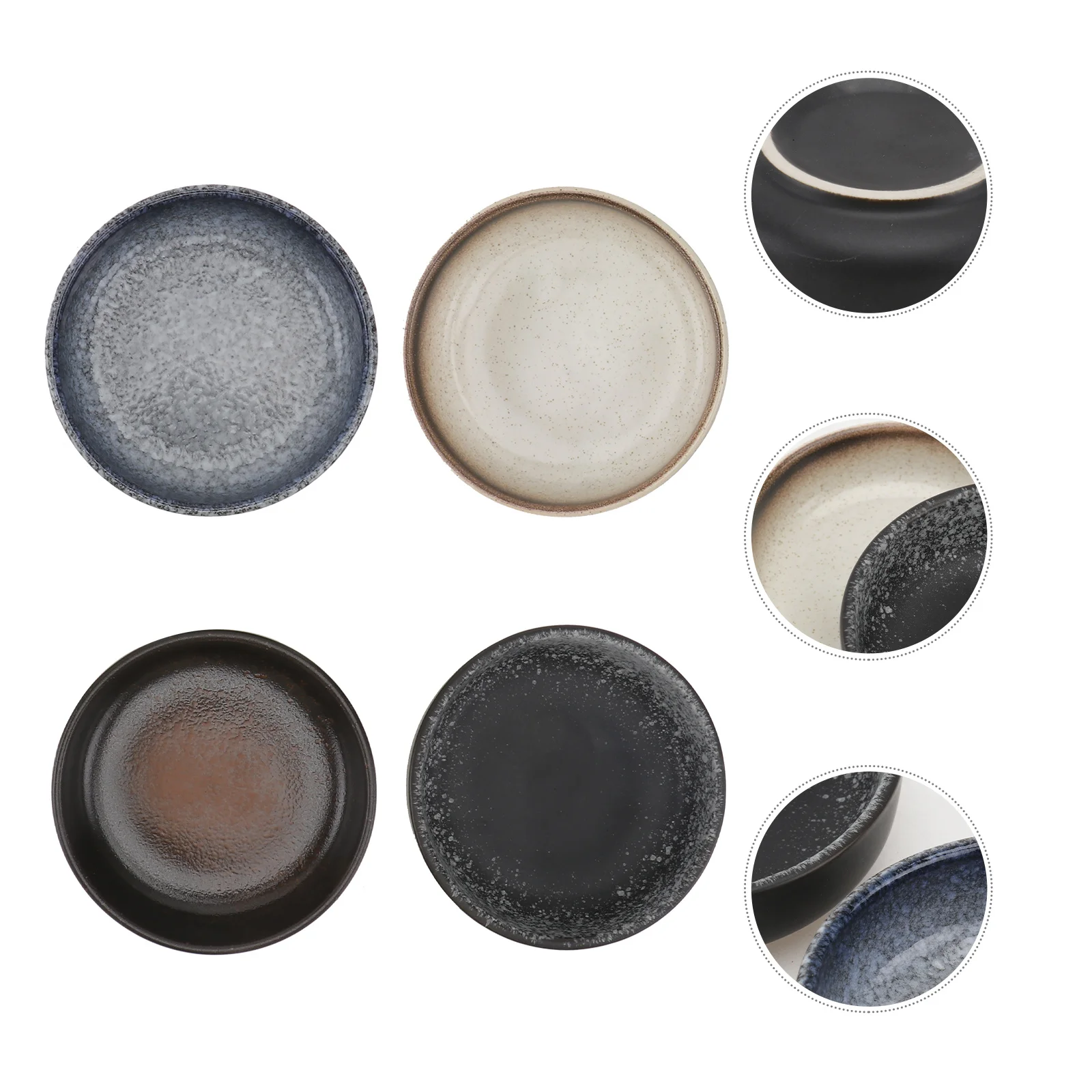 

4Pcs Multifunctional Seasoning Plates Creative Design Smooth Surface Ideal for Oil Vinegar Sugar and All Kinds of Sauces