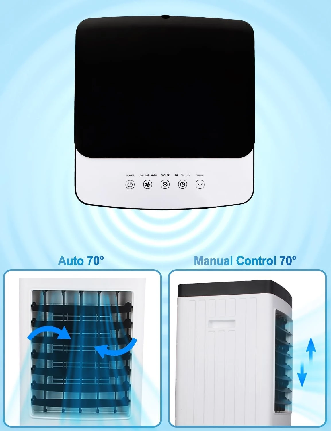 Airconditioners, 3-In-1 Verdampingsluchtkoeler Met Utraal-Stil, Geen Ramen Nodig & Dubbele Bediening, Eenvoudig Te Installeren Ideaal Voor Kamer