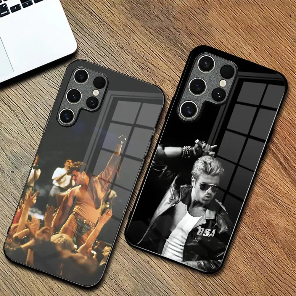 Singer George M-Michaels MAISTO Phone Case Glass Phone Case For Samsung Galaxy A15 A25 A35 A55 A14 A54 A13 A33 A53 A51 A05 A04