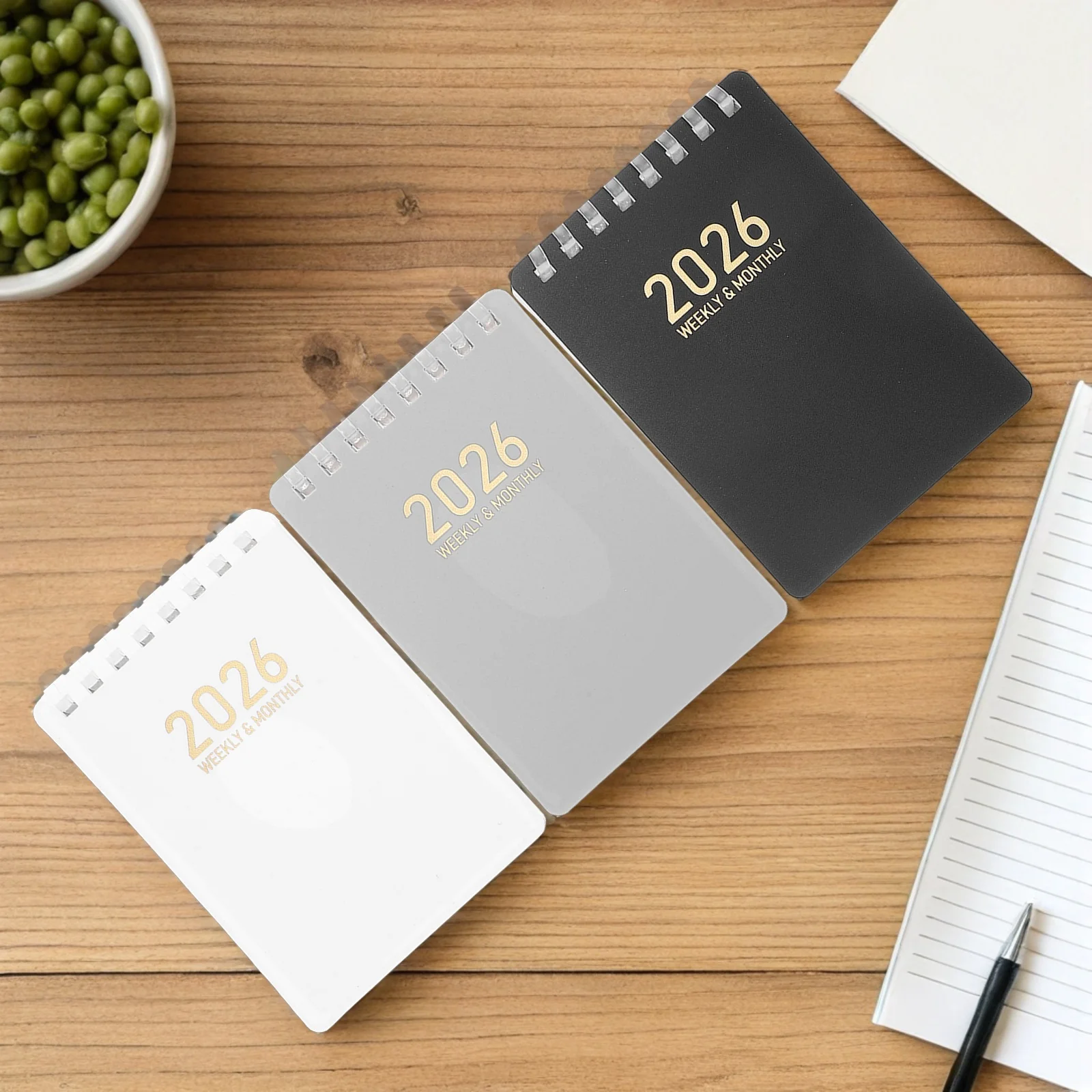 

3 Pcs Coil Pocket Plan Planner Aesthetic Student Disc Notebooks for Work Spiral