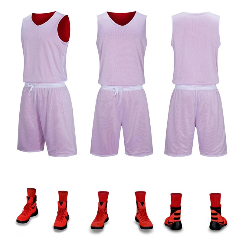 Double Sided Wearable Basketball Jersey Kits for Men Women Kids Sports Vest Workout Uniforms Double-deck Clothing Sportswear