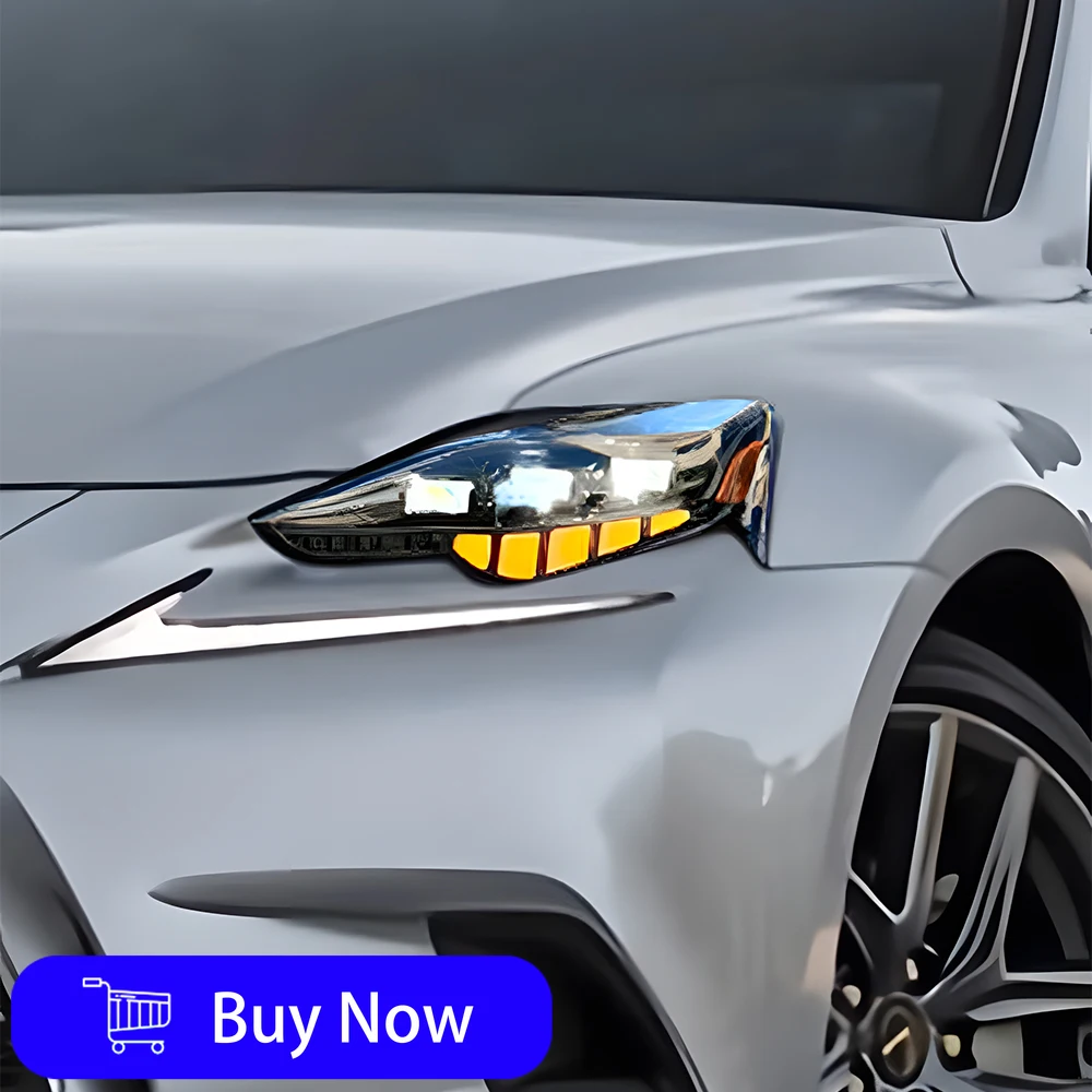 

For Lexus IS 2013-2016 Front Headlight Assembly Upgrade LED Dynamic Flowing Turn Signal 3-Lens Projection Tool Accessories