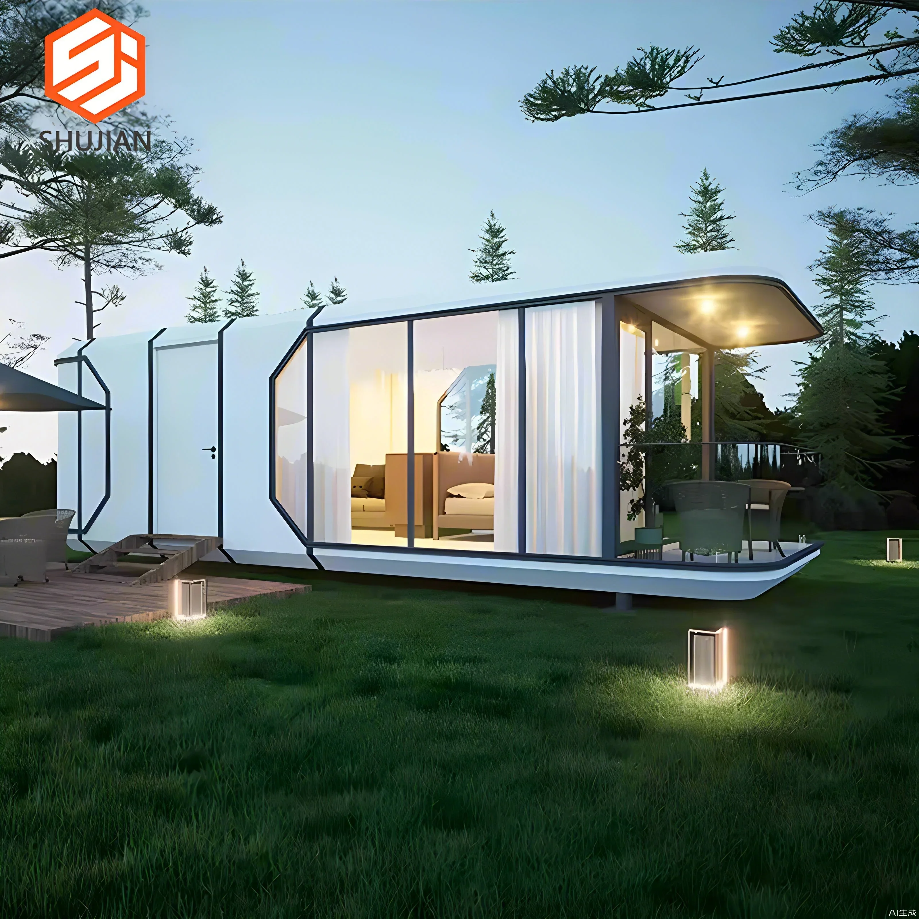 Luxury Prefab House Tiny Mobile Houses Prefabricated Modular Home Foldable Space Cap sule For Feature