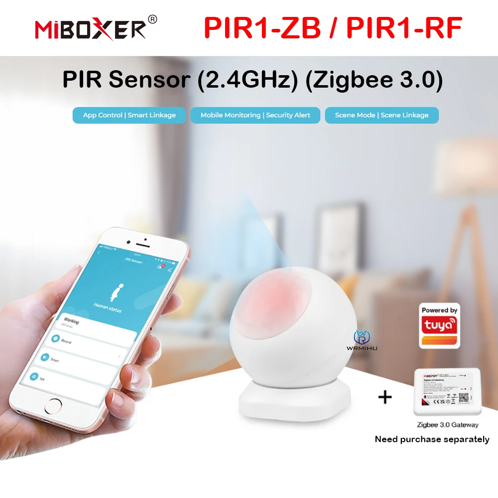 miboxer deteccao de movimento inteligente para lampada strip light pir sensor infravermelho corporal pir pir zigbee 30 inteligente ligado pir1 rf zb 24 ghz 01