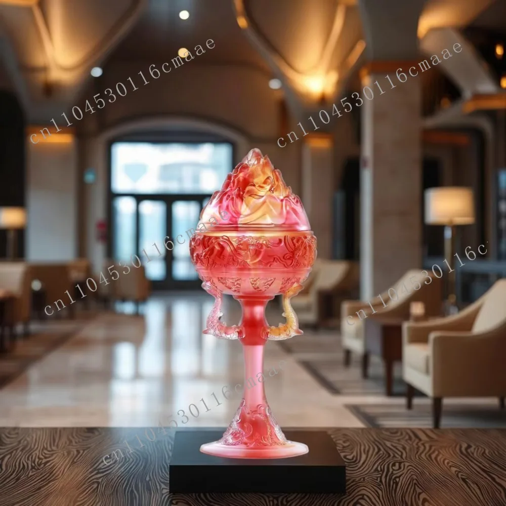 2025 New Design Luxury Glass Incense Burner Bonsan Mountain Zen Buddhist Temple Decor Crystal Glazed Craft Other Crystal Crafts