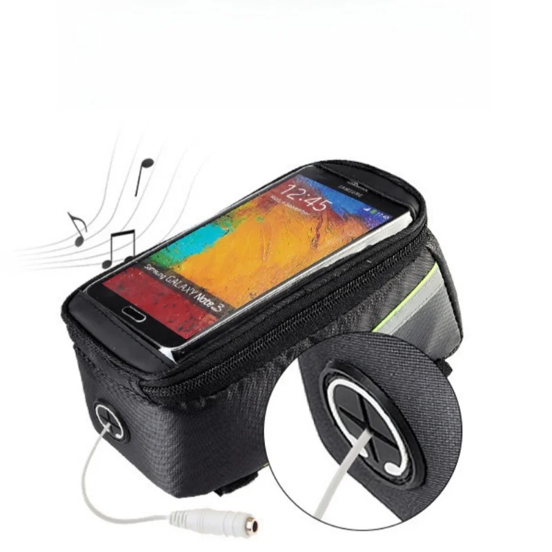 Bicycle Bag Cycling Gear Mountain Bike Top Tube Bag 5th Generation with Headphone Port 5.5 - inch Bike Phone Bag