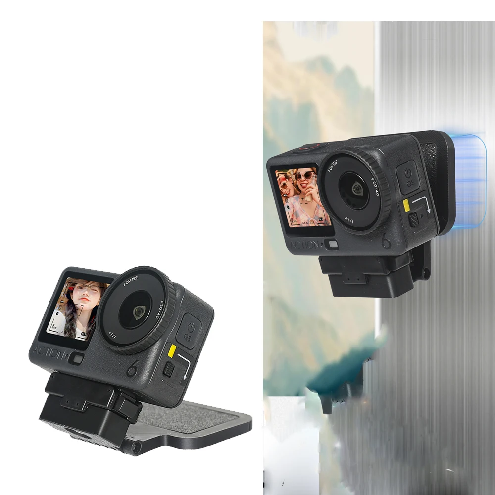 

Magnetic Backplate Base for DJI Osmo Action6, Quick Release Mount Bracket 90° Rotating Folding Stand Adjustable Desktop Bracket