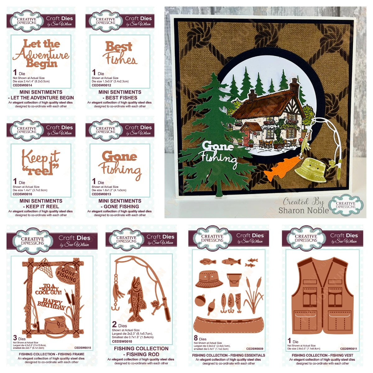 

2025 New Metal Cutting Dies Fishing Essentials Frame Dies Add Vest Rod Die DIY Scrapbook Let the Adventure Begin Greeting Card