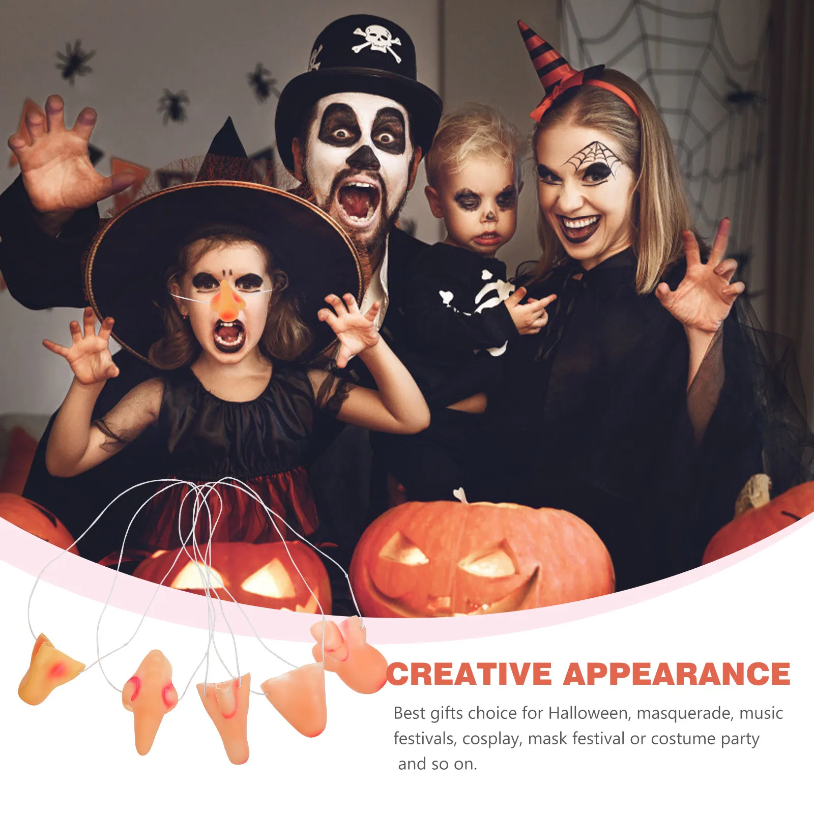 

5 шт. Имитация носа ведьмы для Хэллоуина, реквизит для косплея, маскарада, фестиваля, розыгрышей, декор, забавный нос-новинка