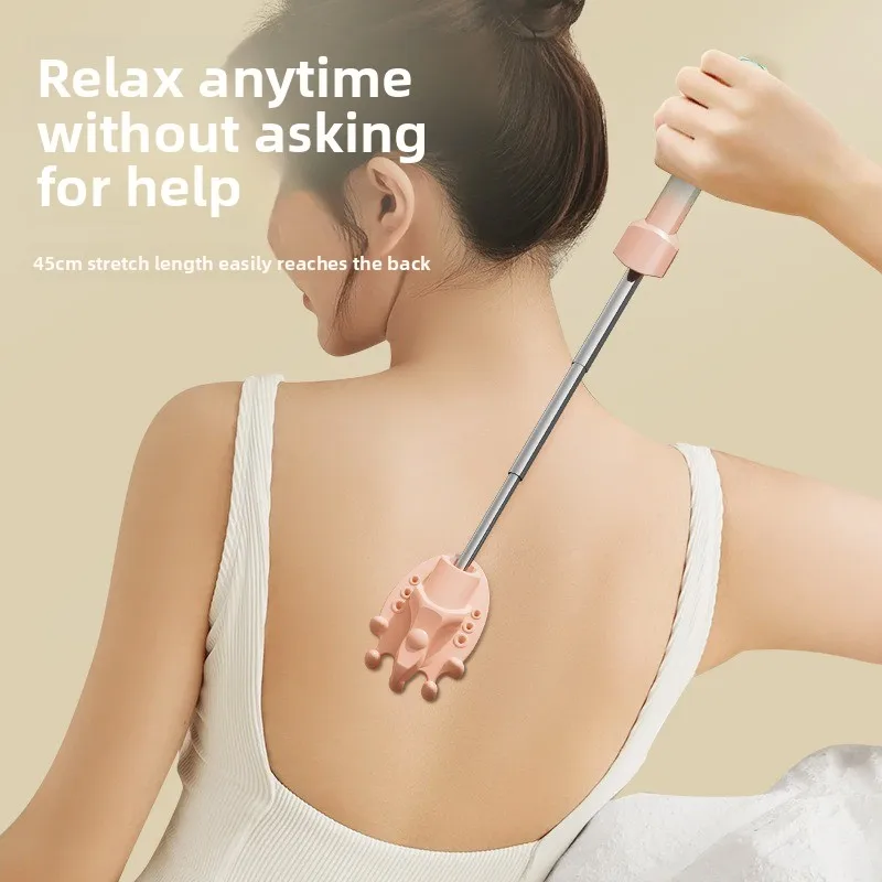 Retractable Back Scratcher with Electric Vibration, Portable Full Body Itch Relief Massager for Adults & Kids Home Safe Use