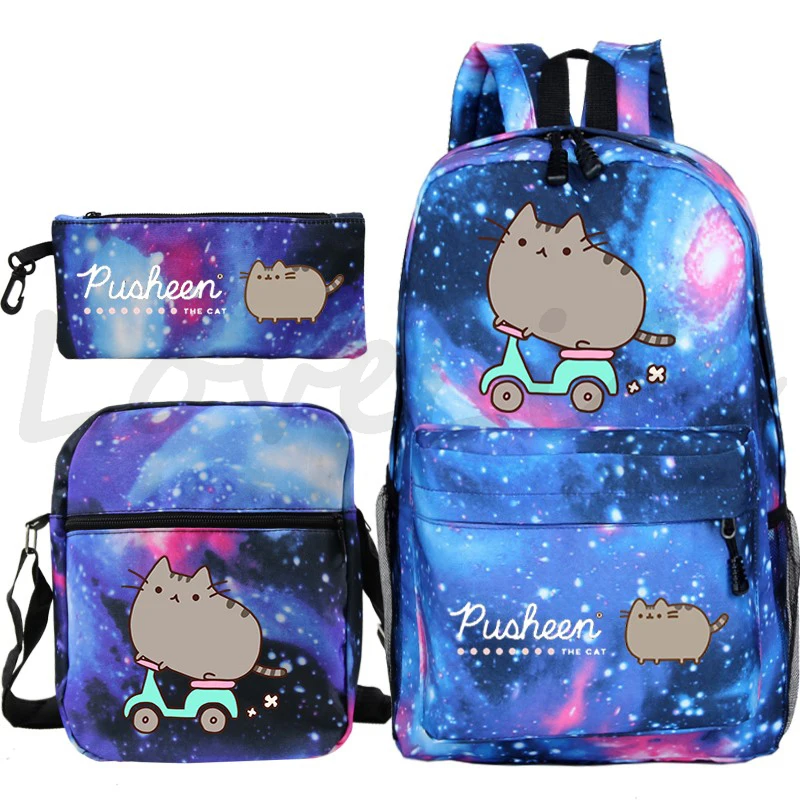 

Cartoon Cat Backpack 3pcs/set Schoolbag for Boys Girls Anime Bagpack Laptop Rucksack Shoulder Bag Travel Knapsack kids backpack