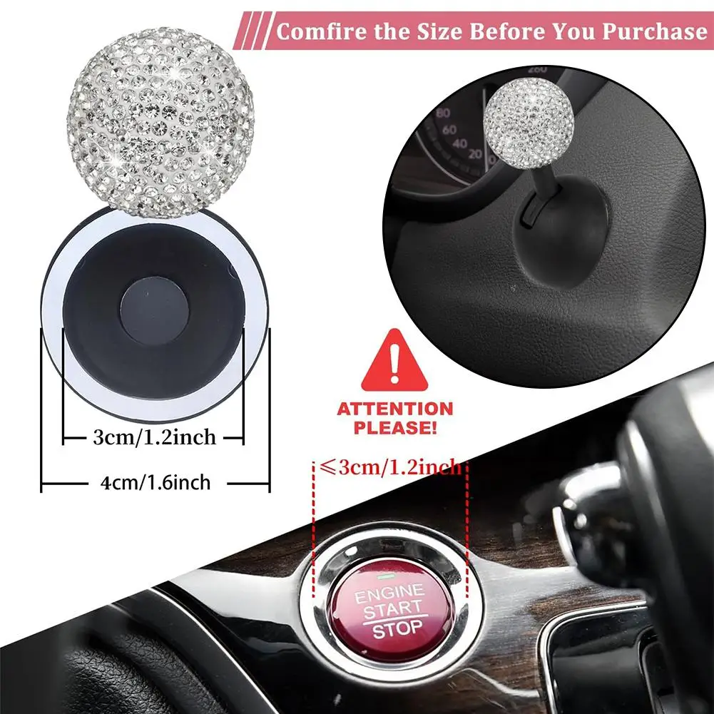 2024 Start Button Push Start Auto Ignition Button Cover Lever Button Rocker Push Engine Automotive Car Stop One-Touch Start V0L7