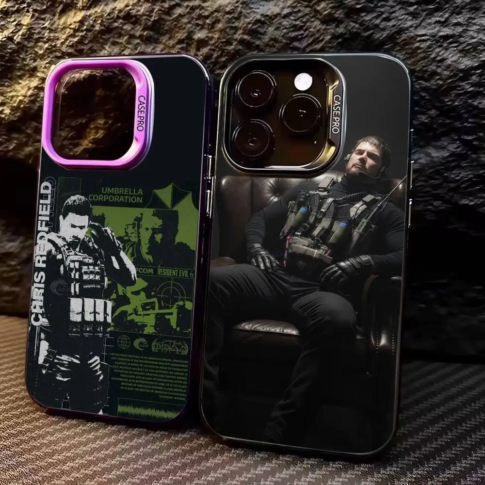 

Hot ResidentS E-EvilS Crisises Phone Case For iPhone17,16,15,14,13,12,11 Plus,Pro Max Colored Silver Plated Inside Cover