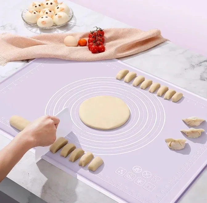 Large Size Silicone Kneading Pad Non-Stick Surface Rolling Dough Mat With Scale Kitchen Cooking Pastry Sheet Oven Liner Bakeware