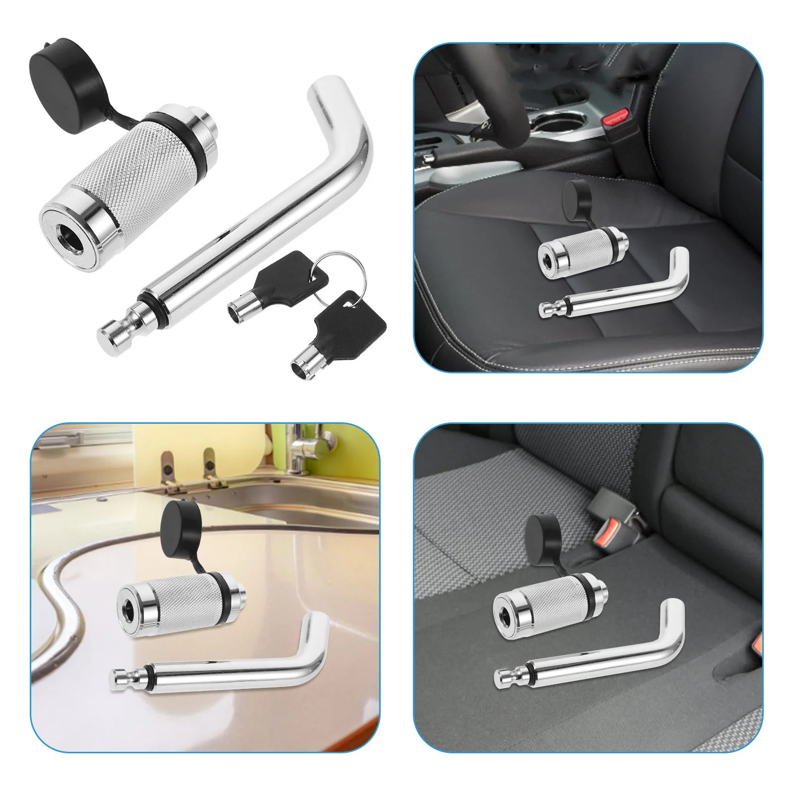 

Trailer Hitch Lock Heavy Duty Cast Steel For Rvs Off-Road Vehicles Trailers Receiver Lock Pin Key Trailer Accessories