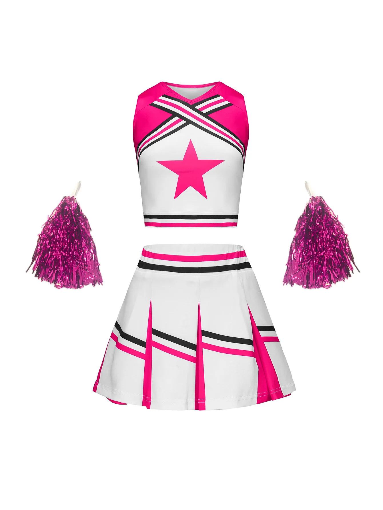 Costume da cheerleader donna ragazze concorso Cheerleaders rossi uniforme della squadra scolastica vestito di classe per costumi da ballo per bambini