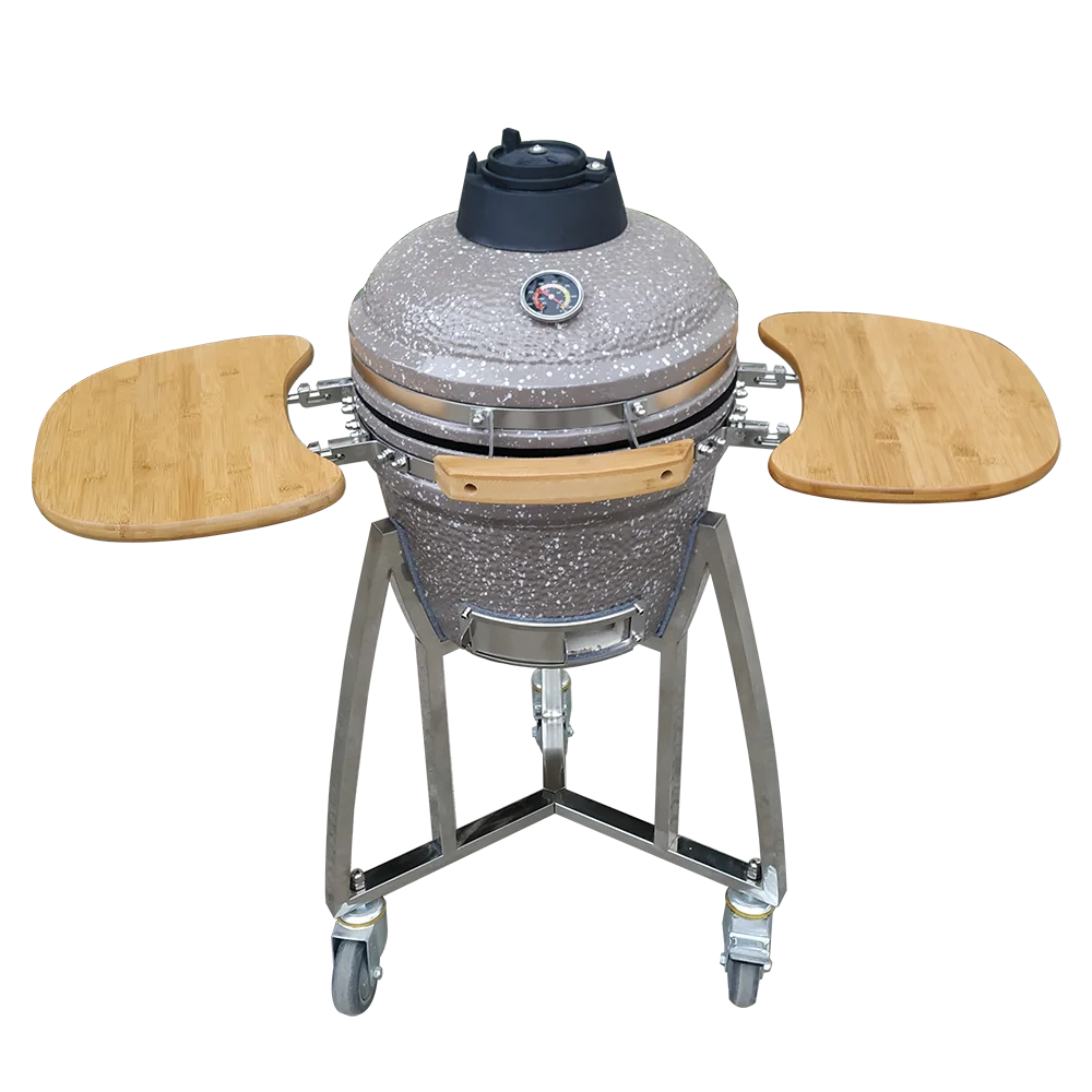 Baking Smoking Grilling 3 in 1 Kamado Ceramic BBQ Grill Stainless Steel Frame Outdoor Kitchen Kamado