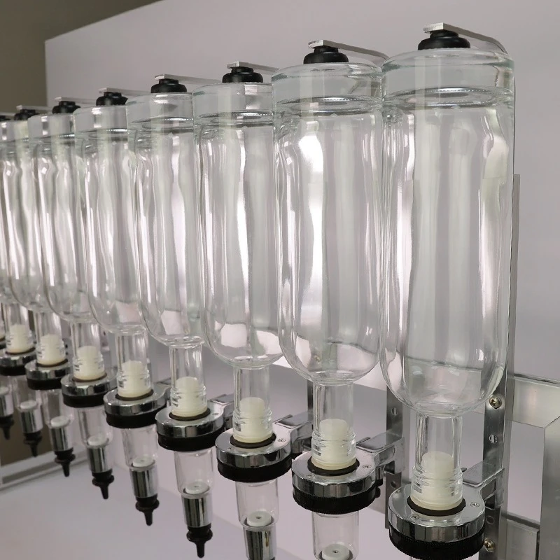 Twelve pump dispenser 500ml perfume display stand glass in-line display stand