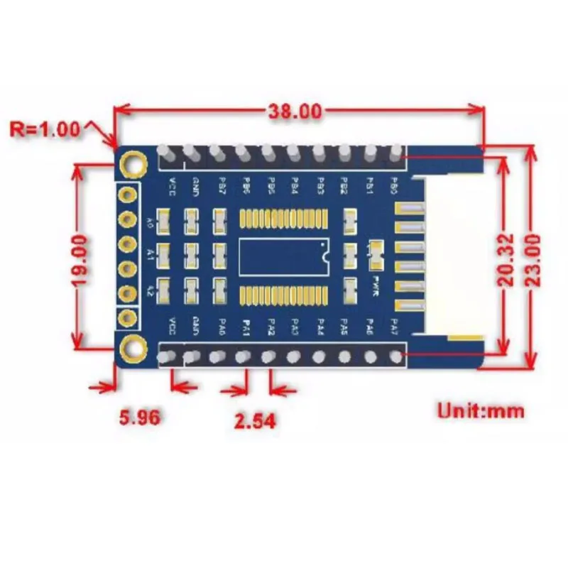 1-5 szt. MCP23017 Moduł rozszerzeń we/wy Interfejs I2C kompatybilny z Raspberry Pi/Micro:bit/STM32/Arduino — zdjęcie produktu 6