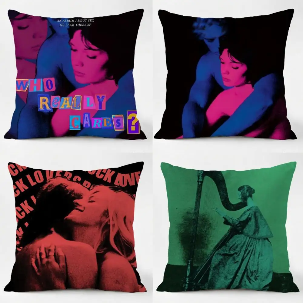 Band Music T-Tv-Girl Cushion Cover Daily Washable Linen Pillowcase Soft  for Sofa Bed Home Room Decor