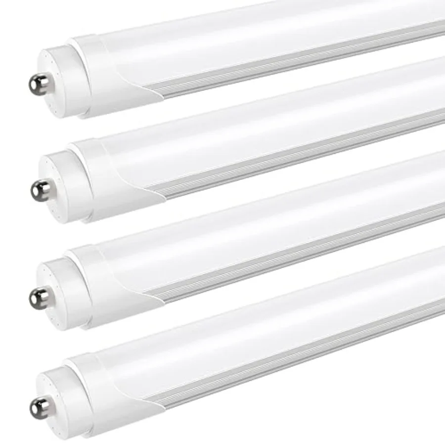 T8 T10 T12 8Feet LED Light Bulbs, 50W 6000LM, 5000K Daylight White, Single Pin Fa8 LED Tube Replacement for Fluorescent Fixture