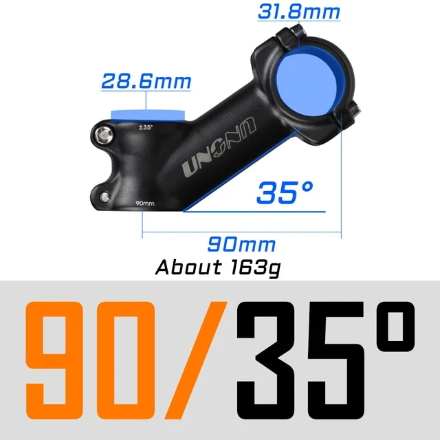 UNO MTB-Fahrradvorbau -7 17 35 Grad ultraleichte Aluminiumlegierung 31,8 mm 60 70 80 90 100 110 120 130 mm Rennradvorbau King Alloy