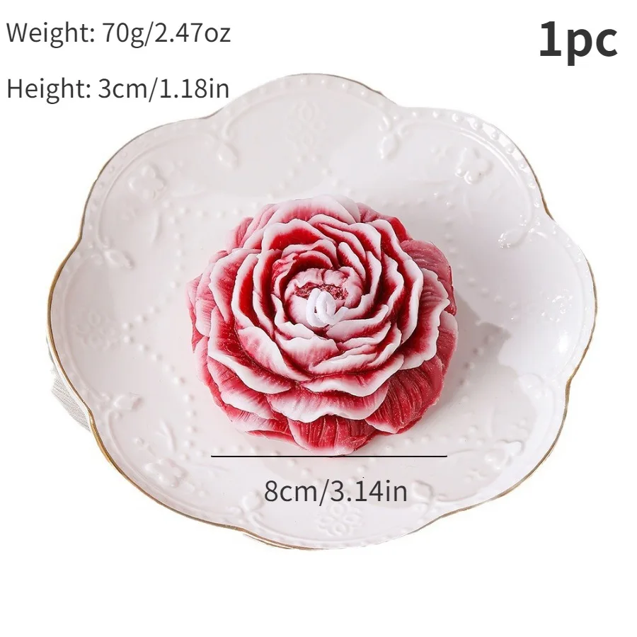 1pc Peony Flower Aromatherapy Candle Holiday Decoration Bridesmaid Gift Box Packaging Birthday Gift Wedding Keepsake Easter Gift