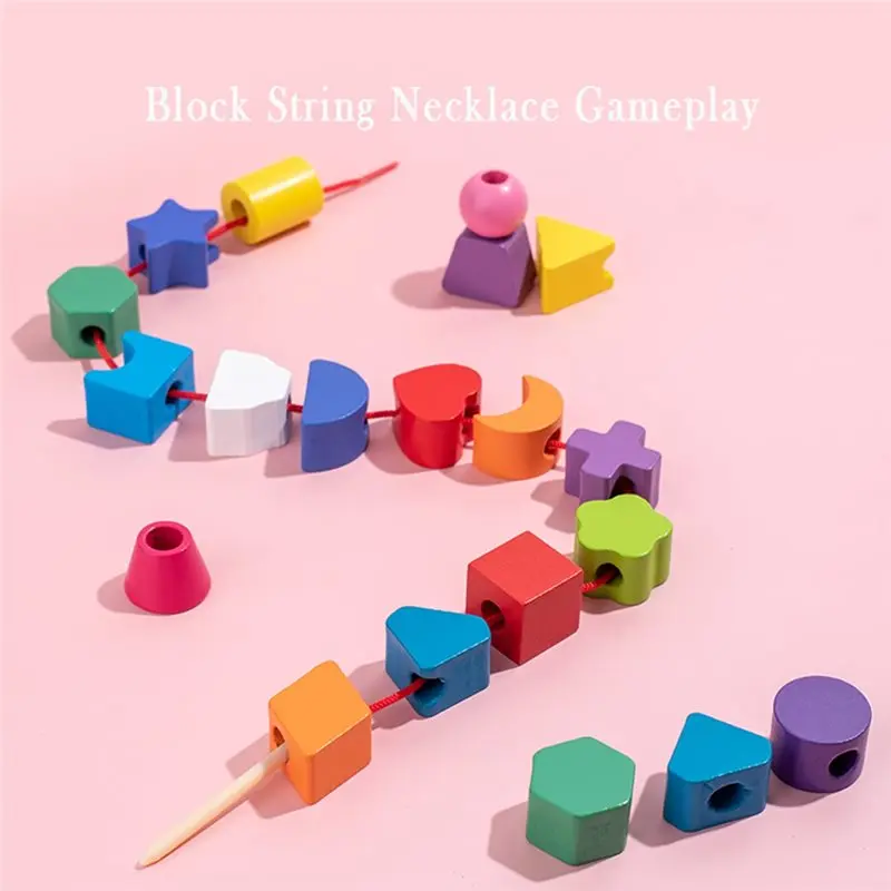 مجموعة تعليمية للأطفال - مجموعات أعمدة قوس قزح لفرز الألوان، مطابقة أوتار الشكل، مكعبات بناء ملونة #5
