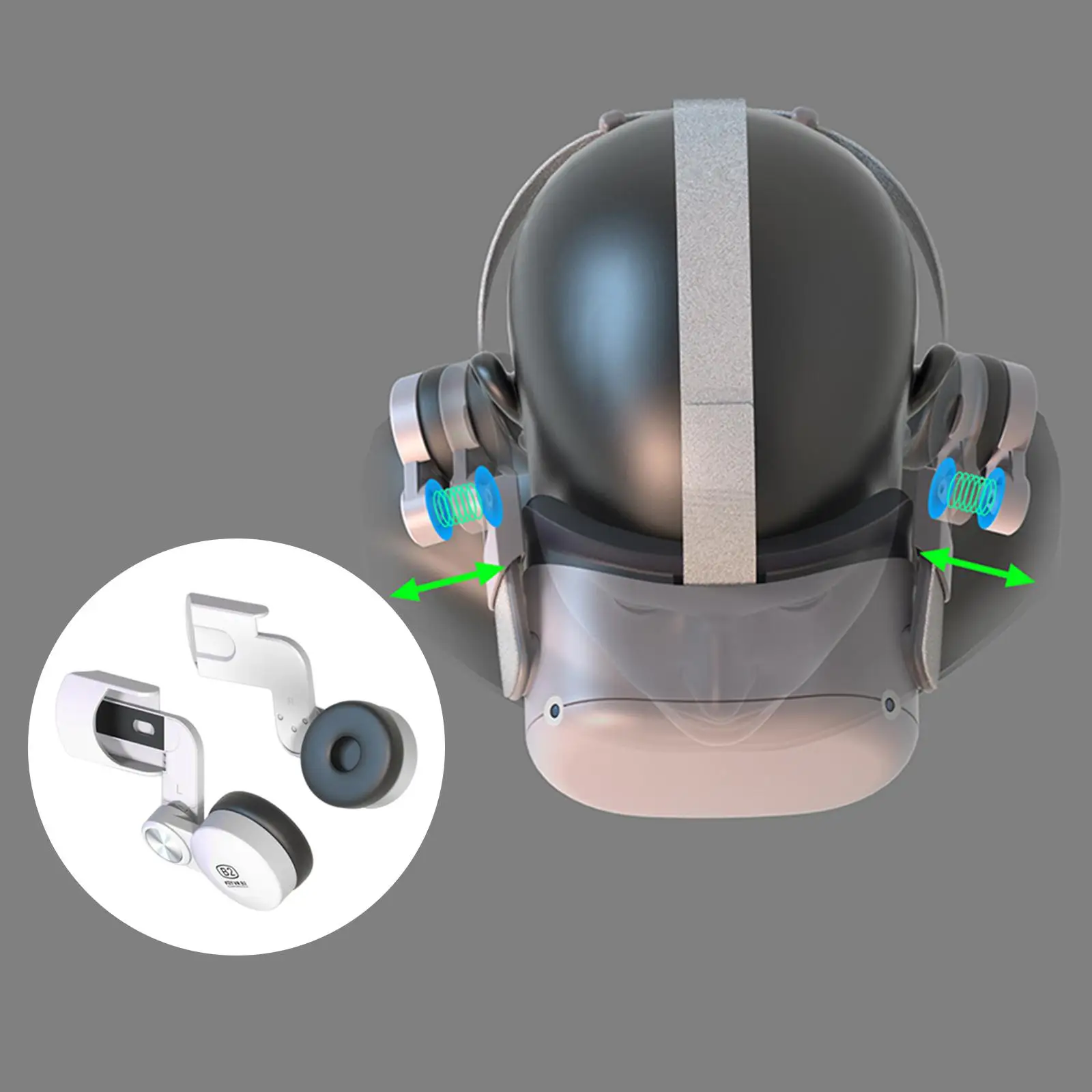 VR Ear Cover Headphones, on Ear, Adjustable Rotating, Easy to Install and Remove Replacement for T2 Headset Accessories Parts