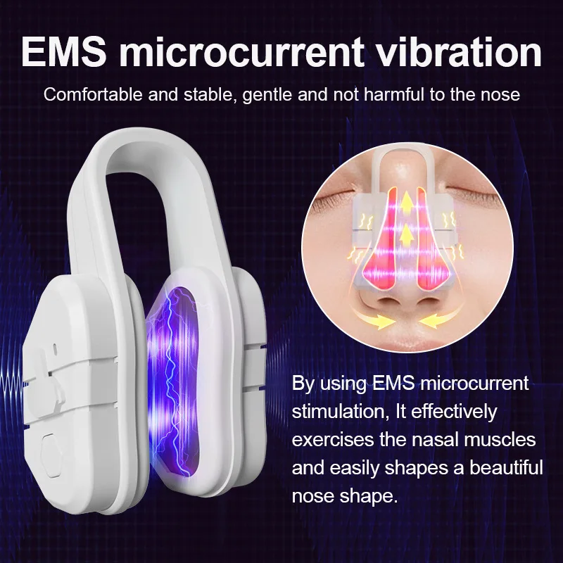 EMS Microcurrent Pulse Nose Shaping Clip Nose Lifting Tool for Straightening High Bridge Wings Nose Massager for Beauty Care