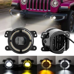 4Inch Led Fog Lights 30W Yellow White Halo Ring DRL Off Road Fog Lamp For Jeep Chevrolet Wrangler JK TJ LJ Dodge Journey Niva