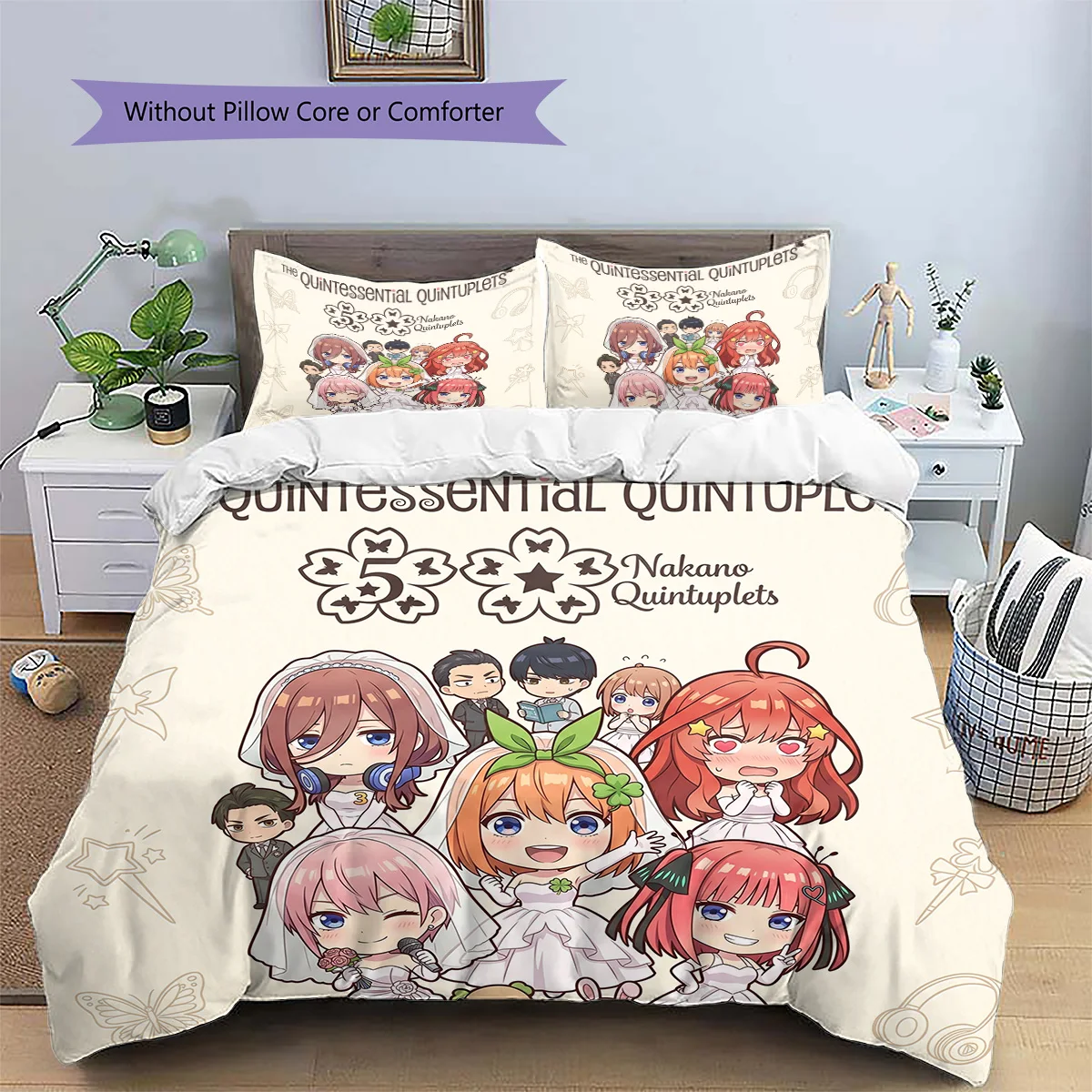 The Quintessential Quintuplets Pillowcase & Duvet Cover Set | Premium Printed Bedding | Gift for Fans YUN6511