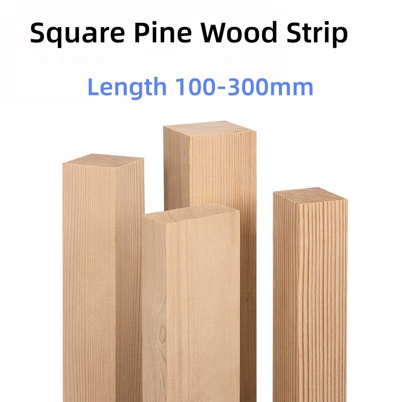 Solid Pine Wood Strips 100mm Length, 10×60-20×60mm Square Pine Blanks for Woodworking DIY Model and Handicraft Making Supplies