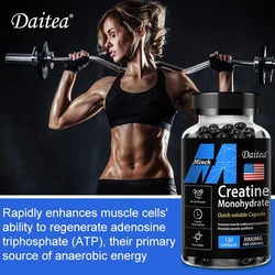 Creatine Monohydrate Instant Capsules - Muscle Building Supplement Helps Reduce Damage and Inflammation Enhance Endurance Bursts