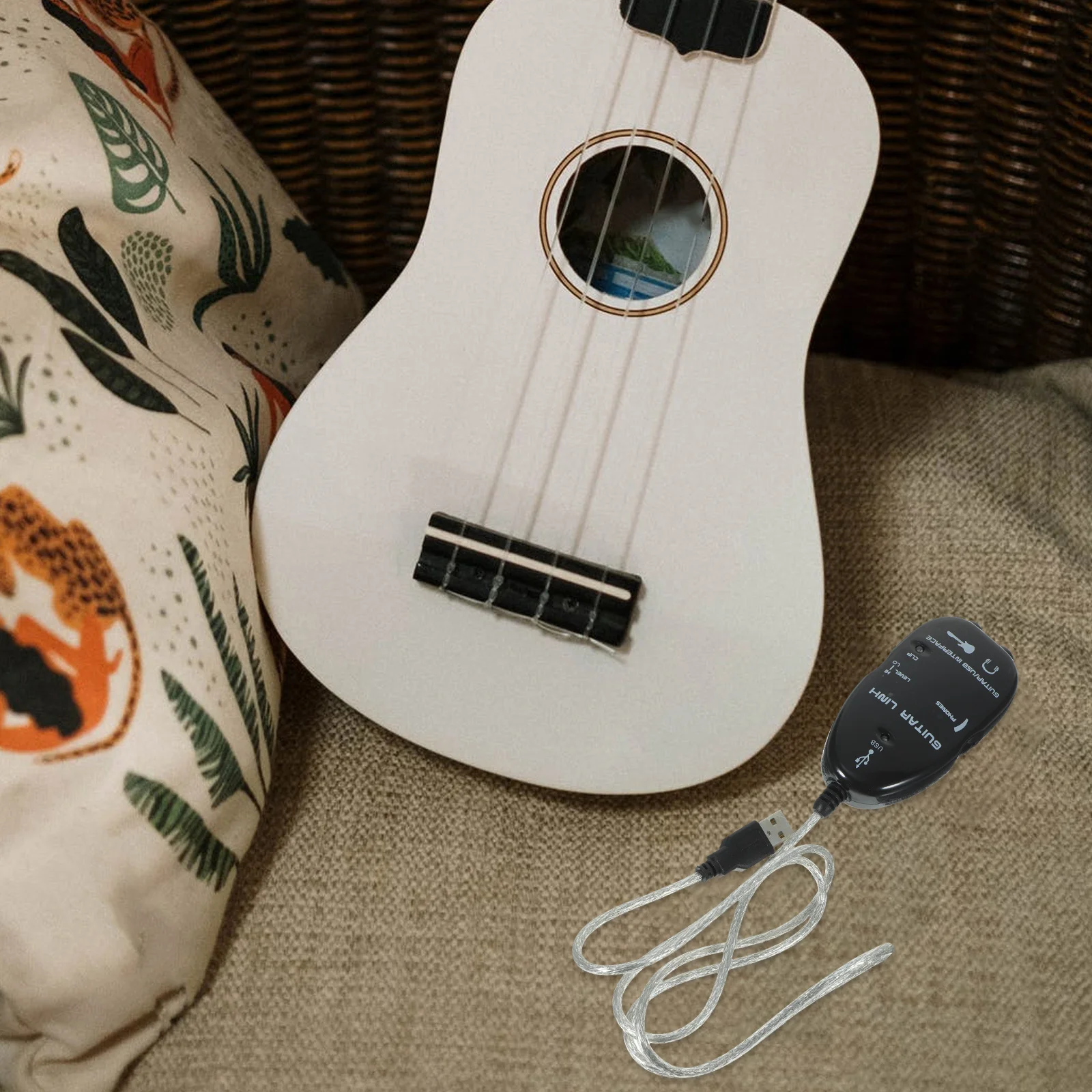 USB Cable Black Audio Recording Adapter for Pc Electric Guitar Bass Playback Modeling Effects Studio