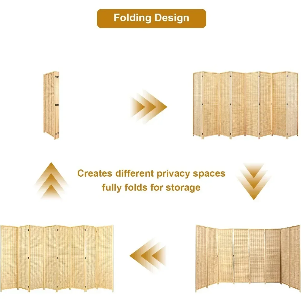 Desk Partition Moving Room Partitions and Dividers for Dressing Room Bedroom Office 5.6 Ft. Natural Fence Privacy Screens Screen