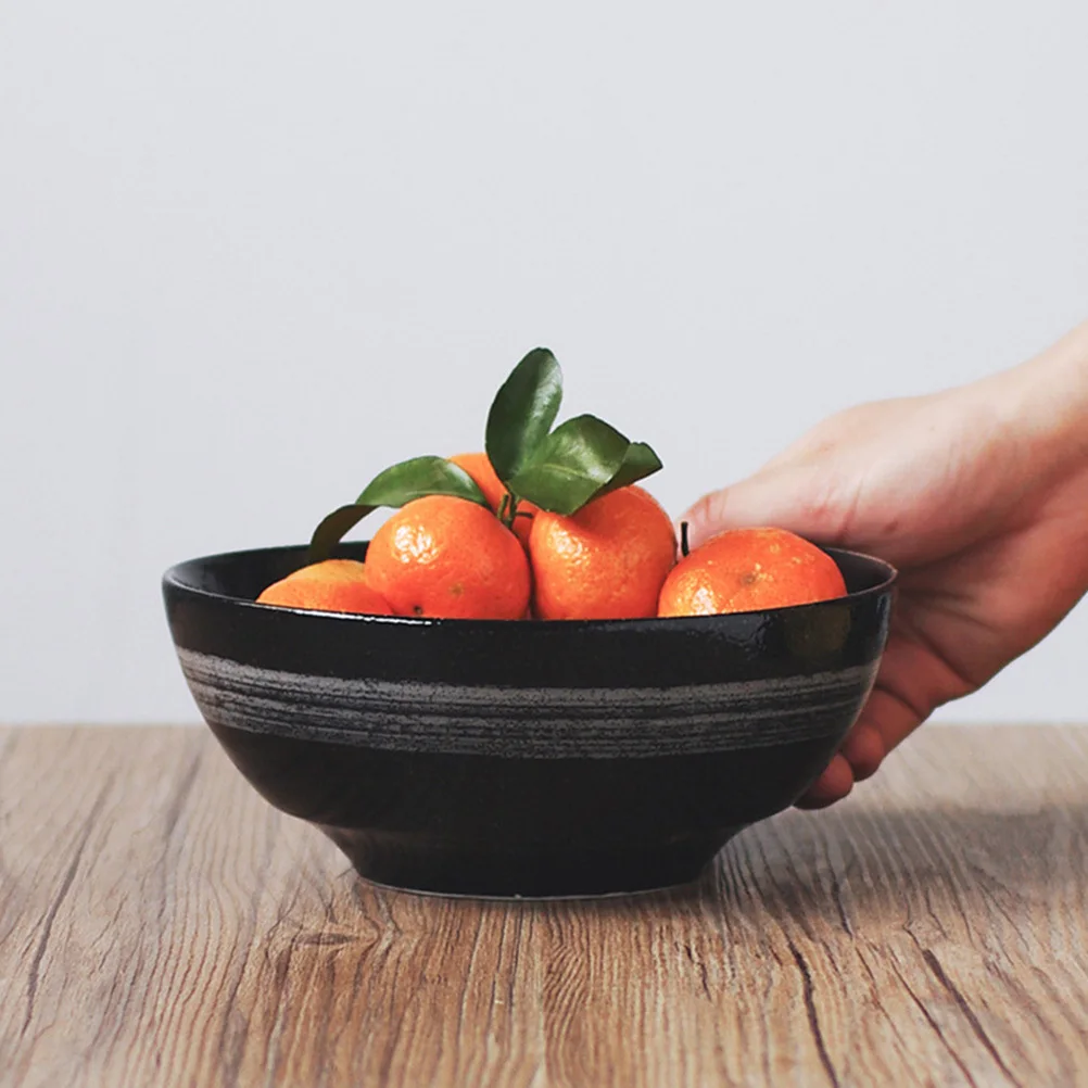 

1Pcs Ceramic Soup Bowl Japanese Fruit Salad Bowl Home Tableware Serving Noodles Rice Home Tableware