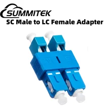 Summitek 10pcs Duplex Fiber Optic Coupler SC Male To LC Female UPC Adapter Enabling Conversion Ideal for Optical Power Meters