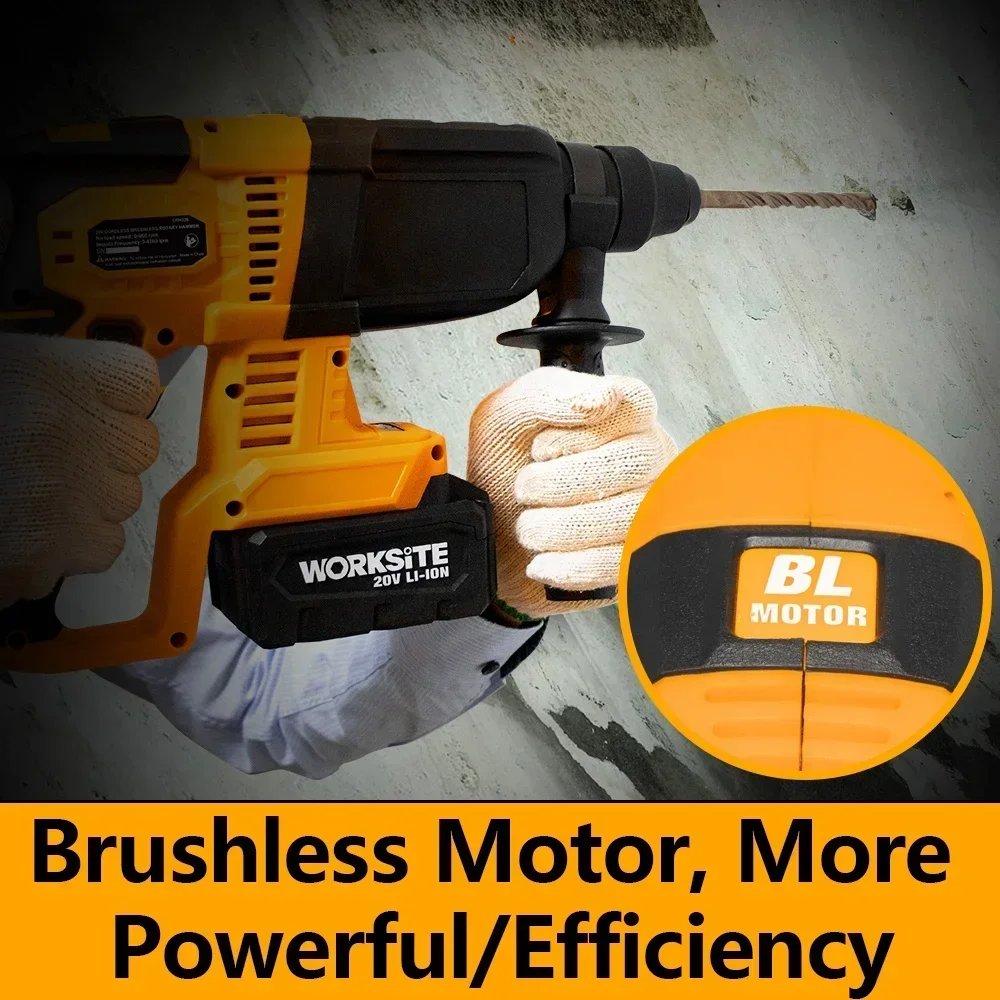 SDS Plus Brushless Rotary Hammer Professional Rotary Hammer Drill Tools 4.0Ah  20V Cordless Rotary Hammer