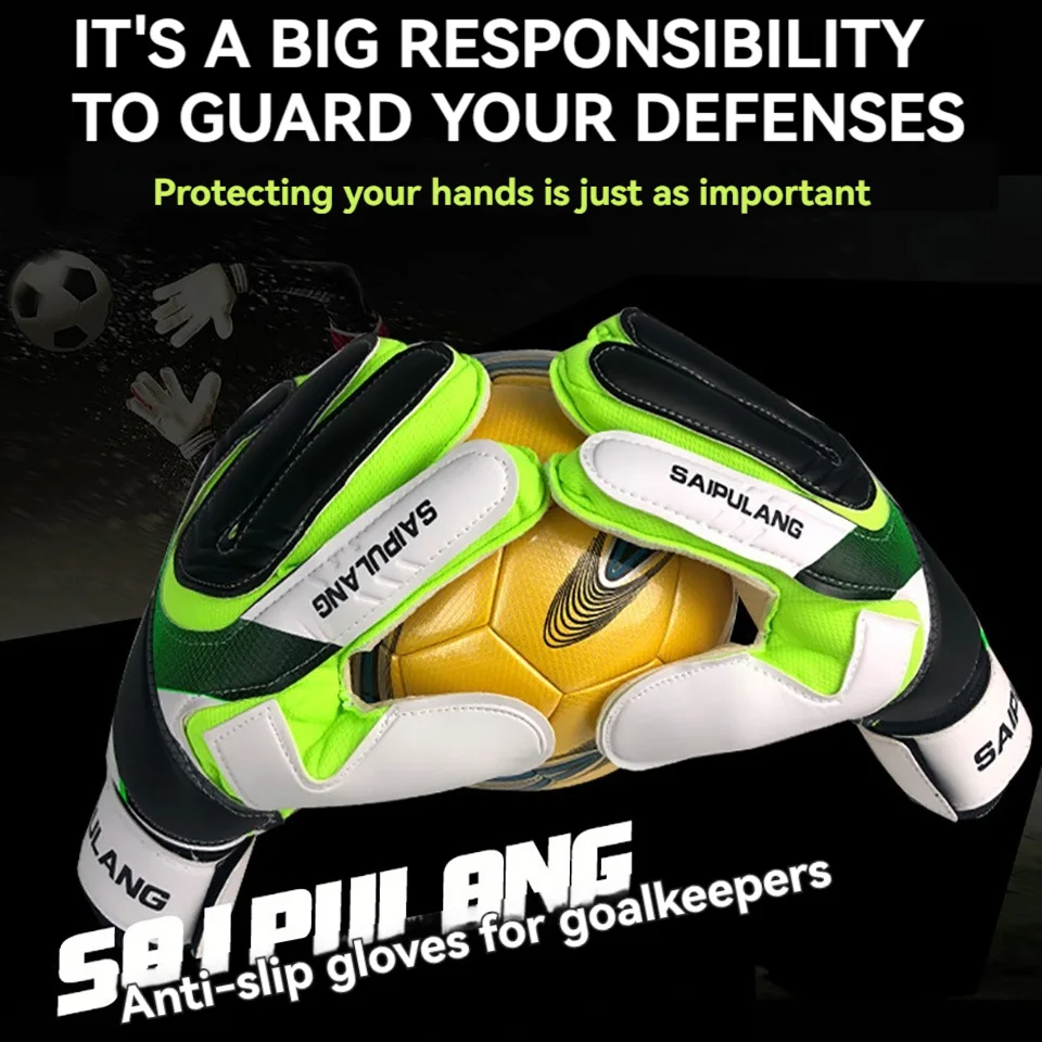 

Loogdeel Football Goalkeeper Children's Soccer Adult Hand Supports Sports Non-slip Wear-resistant Full Latex Goalkeeper Gloves