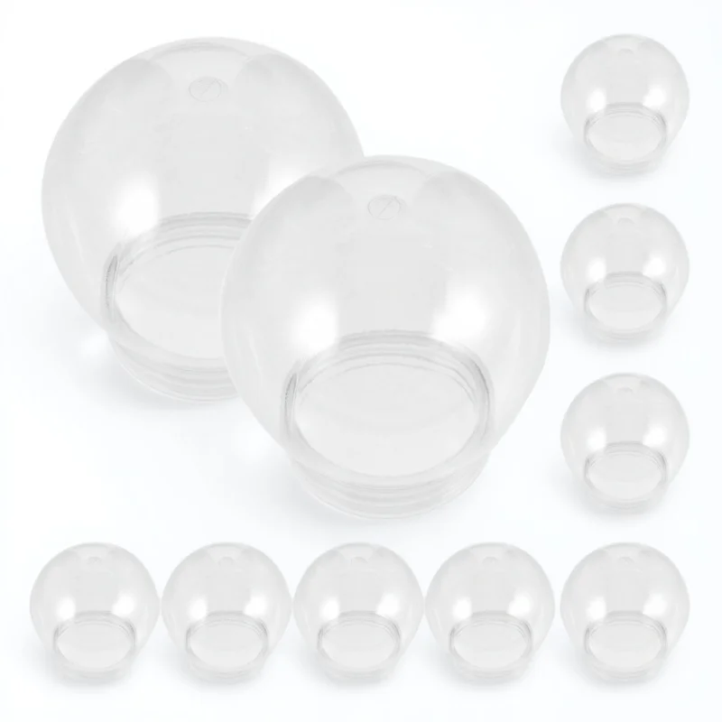 

10pcs Plastic Snow Empty Diy Water Globe Clear Round Ball Shape For Christmas Party Craft Supplies Decor Mini Globe