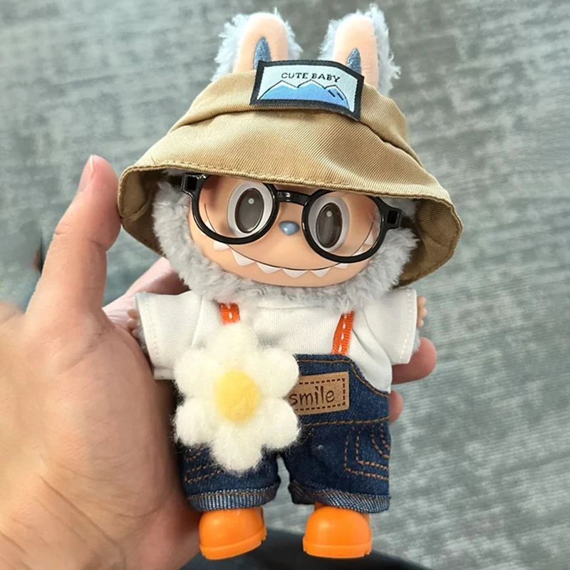 

New 17cm Labubu Doll Clothes Vinyl Doll V1 V2 V3 Labubu Spring Wild At Home Doll Clothes Set Dress Up Change Clothes Set