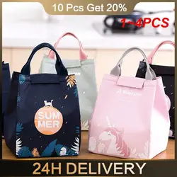 1~4PCS Insulated Waterproof Storage Bag Lunch Box Bento Pouch Dinner Insulation Bag For Students Thermal Insulation Bag