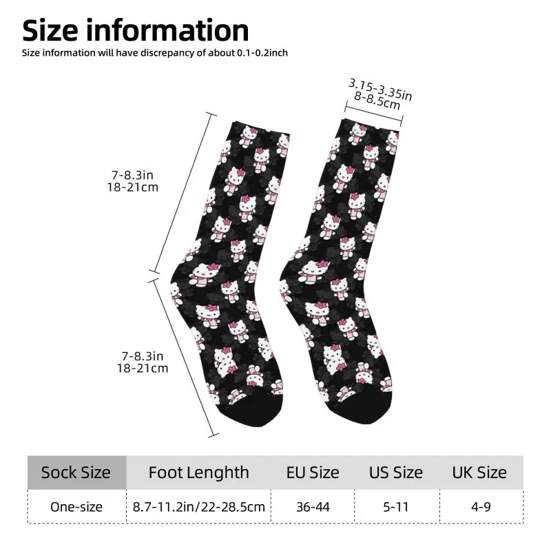 Calcetines personalizados con estampado 3D de Hello Kitty para hombre, medias de vestir con diseño de gato y Manga, Unisex